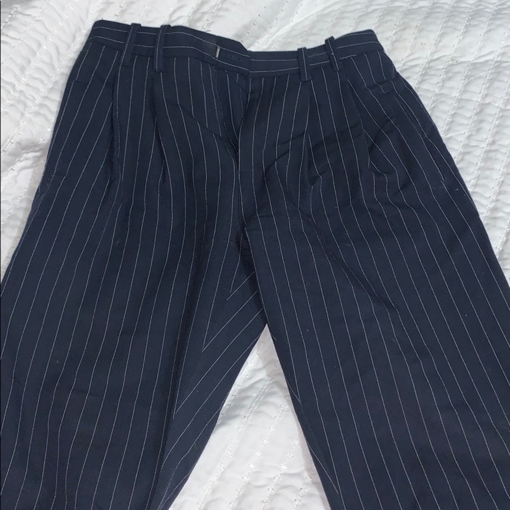 Navy striped pants
